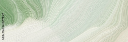 inconspicuous header with colorful elegant curvy swirl waves background illustration with light gray, dark sea green and ash gray color