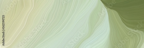 unobtrusive banner with colorful contemporary waves design with pastel gray, pastel brown and dark sea green color