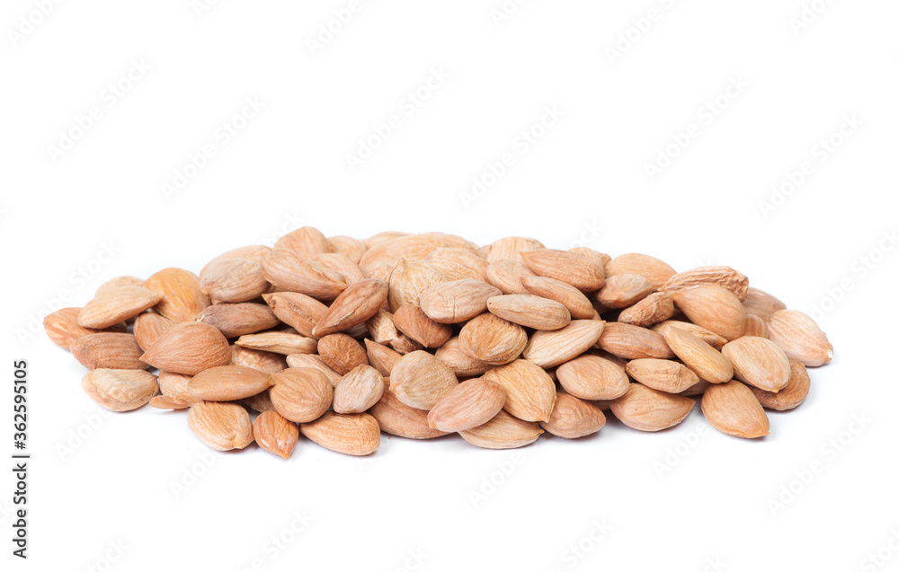 Handful of peeled apricot kernels Handful of peeled apricot kernels