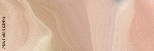 inconspicuous header with colorful elegant curvy swirl waves background illustration with tan, bisque and rosy brown color
