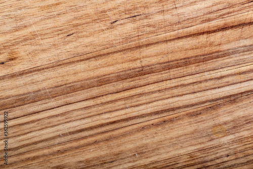 Scratched wooden cutting board