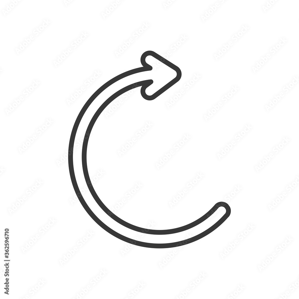 circle arrow icon, line style