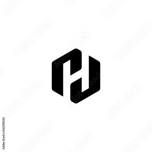 Letter H and Hexagon logo / icon design