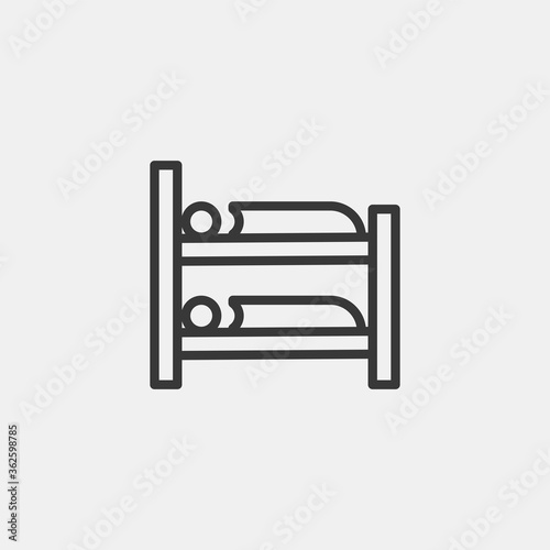 Bunk bed icon. Hostel symbol modern  simple  vector  icon for website design  mobile app  ui. Vector Illustration