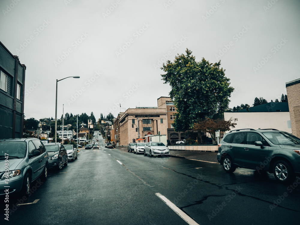 Astoria, Oregon downtown street view