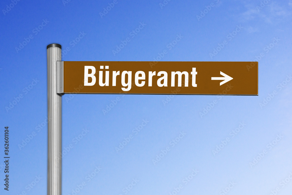Bürgeramt, Wegweiser Bürgeramt, Wegweiser