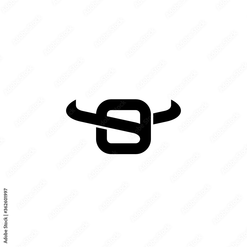 Letter O and Bull logo / icon design