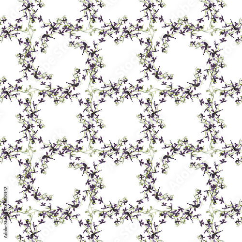  Seamless pattern. Flowers  leaves and buds of  matiola
