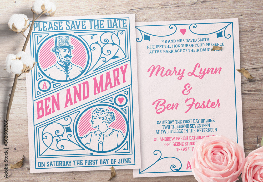 Wedding Invitation Layout Stock Template | Adobe Stock