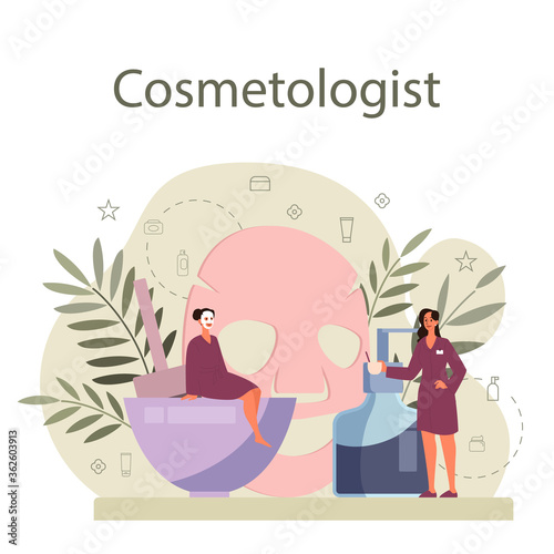 Cosmetologist concept, skin care and treatment. Young woman