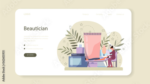 Cosmetologist web banner or landing page, skin care