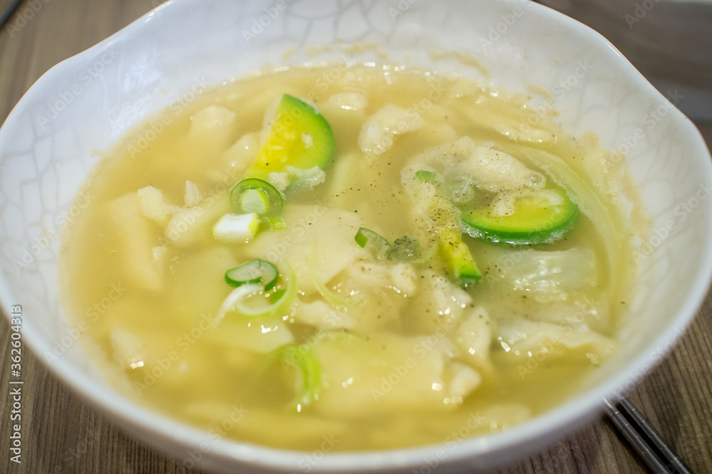 Korean traditional food - flour dough soup Korean traditional food - flour dough soup