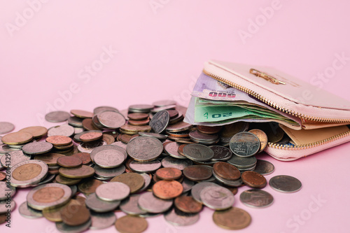 Wallet with Thai currency b...