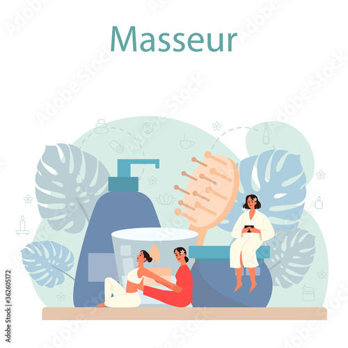 Massage and masseur concept. Spa procedure in beauty salon.