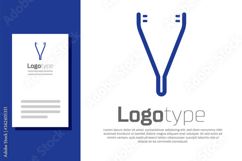 Blue Medical tweezers icon isolated on white background. Medicine and health. Anatomical tweezers. Logo design template element. Vector Illustration.