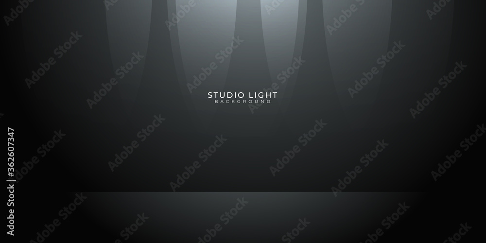 Black studio background. Studio light background. Abstract black background Gradient that looks modern. Room stylish studio black background with light effects vector Black studio background. Studio light background. Abstract black background Gradient that looks modern. Room stylish studio black background with light effects vector