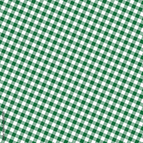GREEN and white checkered table cloth