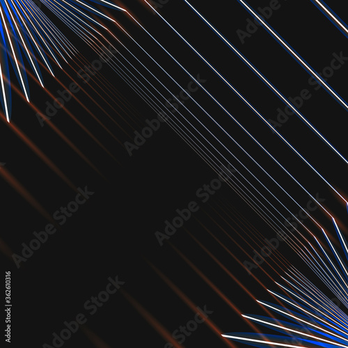 Abstract blue background with hexagons and wires.Vector glowing figure