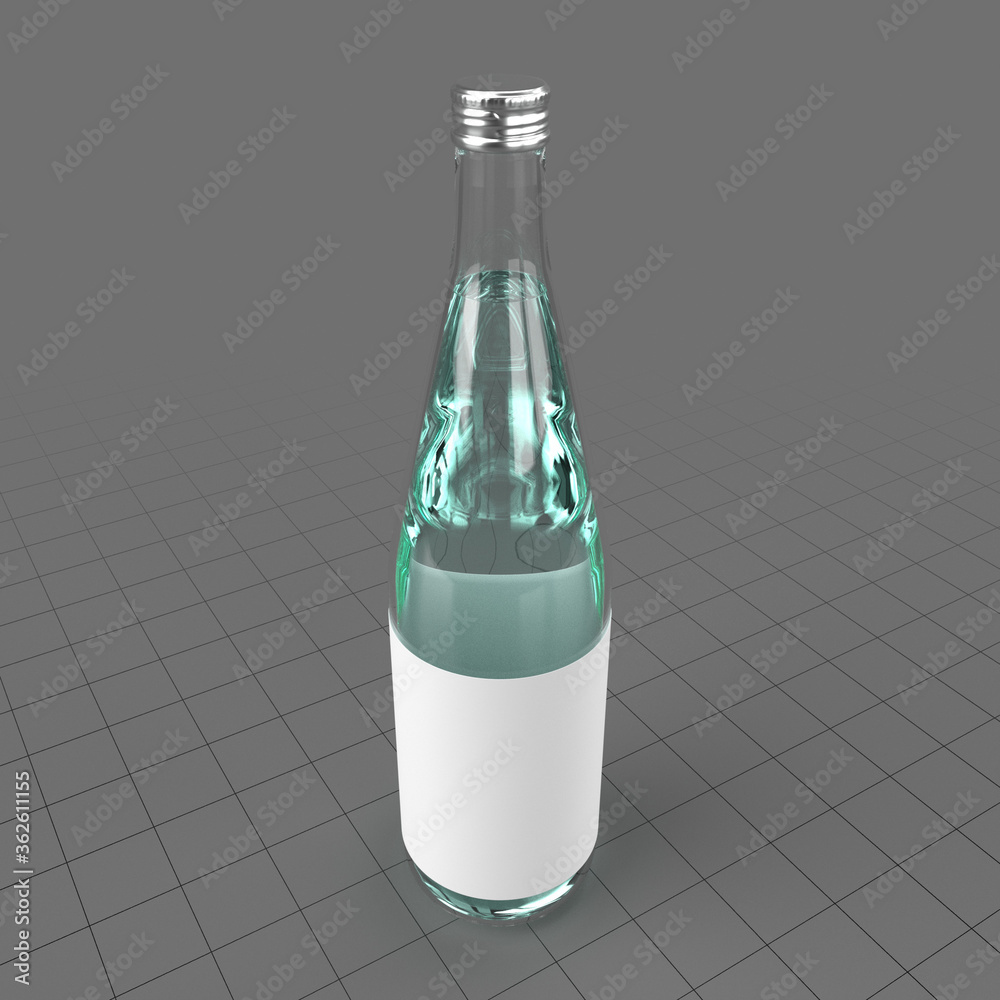 Mineral water in glass bottle Stock 3D asset | Adobe Stock