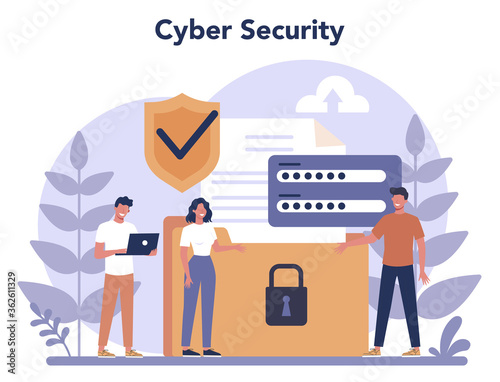 Cyber or web security concept. Idea of digital data protection