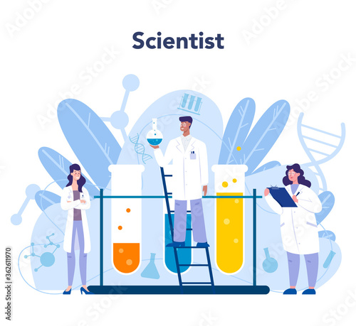 Chemistry science concept. Scientific experiment in the laboratory.