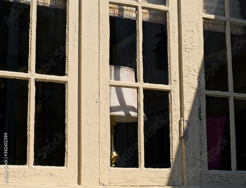  Old house windows with lamp