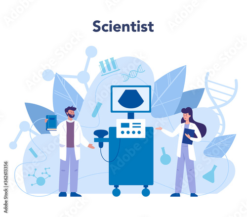 Radiologist concept. Doctor examing X-ray image of human body