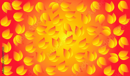 Orange and Yellow abstract background with Leaves Pattern,Orange and Yellow backdrop Vector