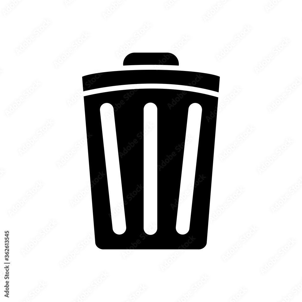 trash can icon, silhouette style trash can icon, silhouette style