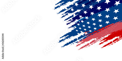 USA flag vector american national symbol of united states with stars stripes illustration freedom independence set of flagged patriotic emblem isolated on white background