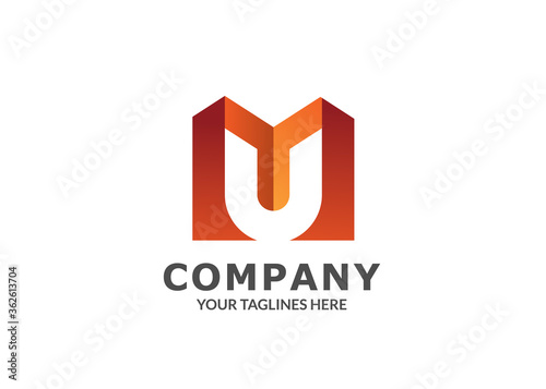 Initial Letter UM Logo Design Vector Template. MU Letter Logo Design, illustration vector design