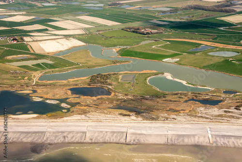 Bild auf Leinwand vue aérienne de la Baie de Somme en France