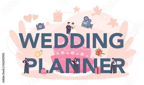 Wedding planner typographic header concept. Professional organizer