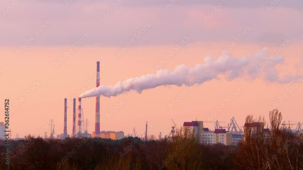 Smoke flowing from the chimney in the factory in 4k
Smoke flowing from the chimney in the factory in 4k