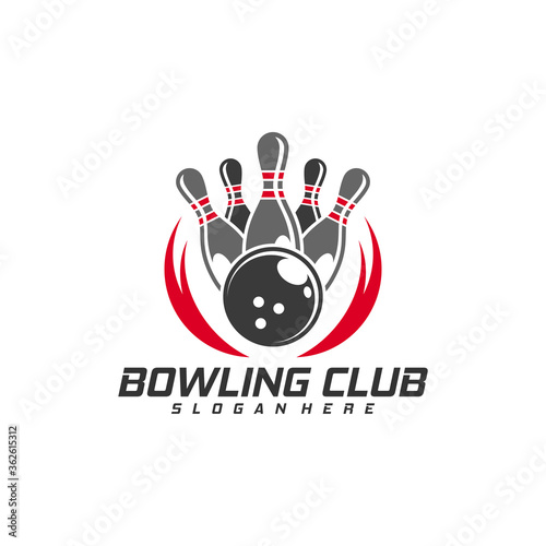 Bowling logo design concept vector template, emblem tournament template editable for your design. Icon Symbol