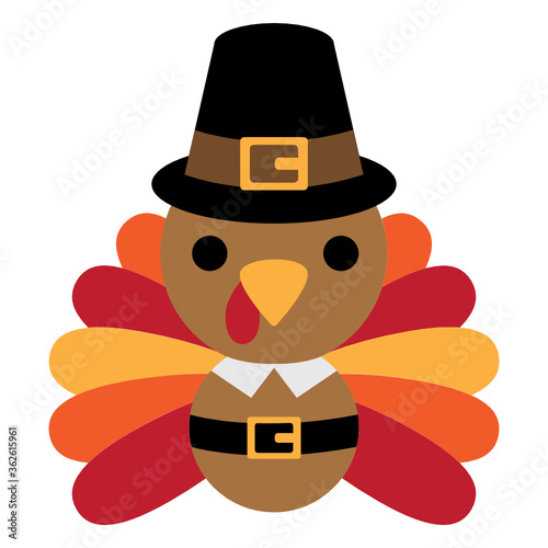 Pilgrim Turkey Vector. Thanksgiving Turkey Vector