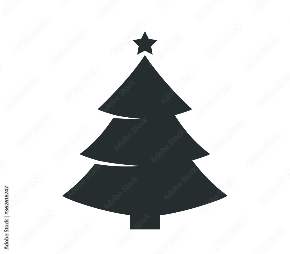Christmas tree icon.   Isolated christmas tree vector. 