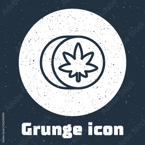 Grunge line Herbal ecstasy tablets icon isolated on grey background. Monochrome vintage drawing. Vector Illustration.