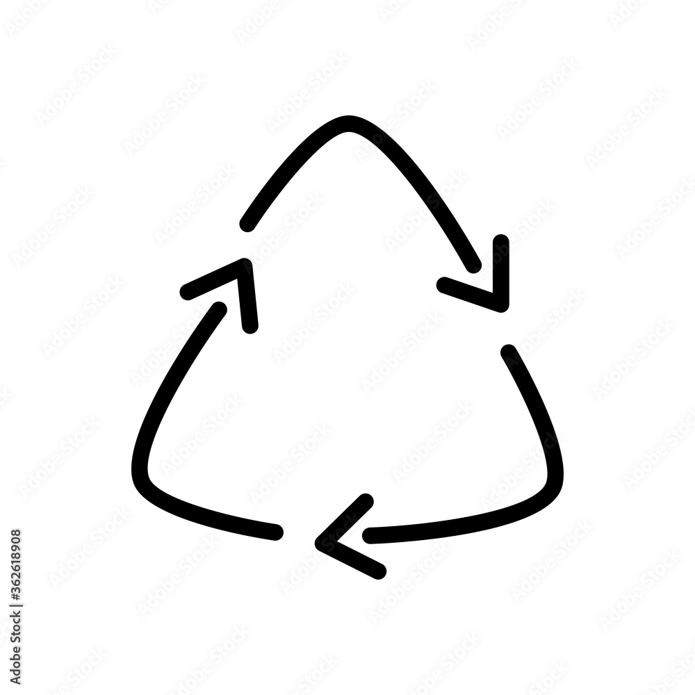 three arrows in triangle shape, line style three arrows in triangle shape, line style
