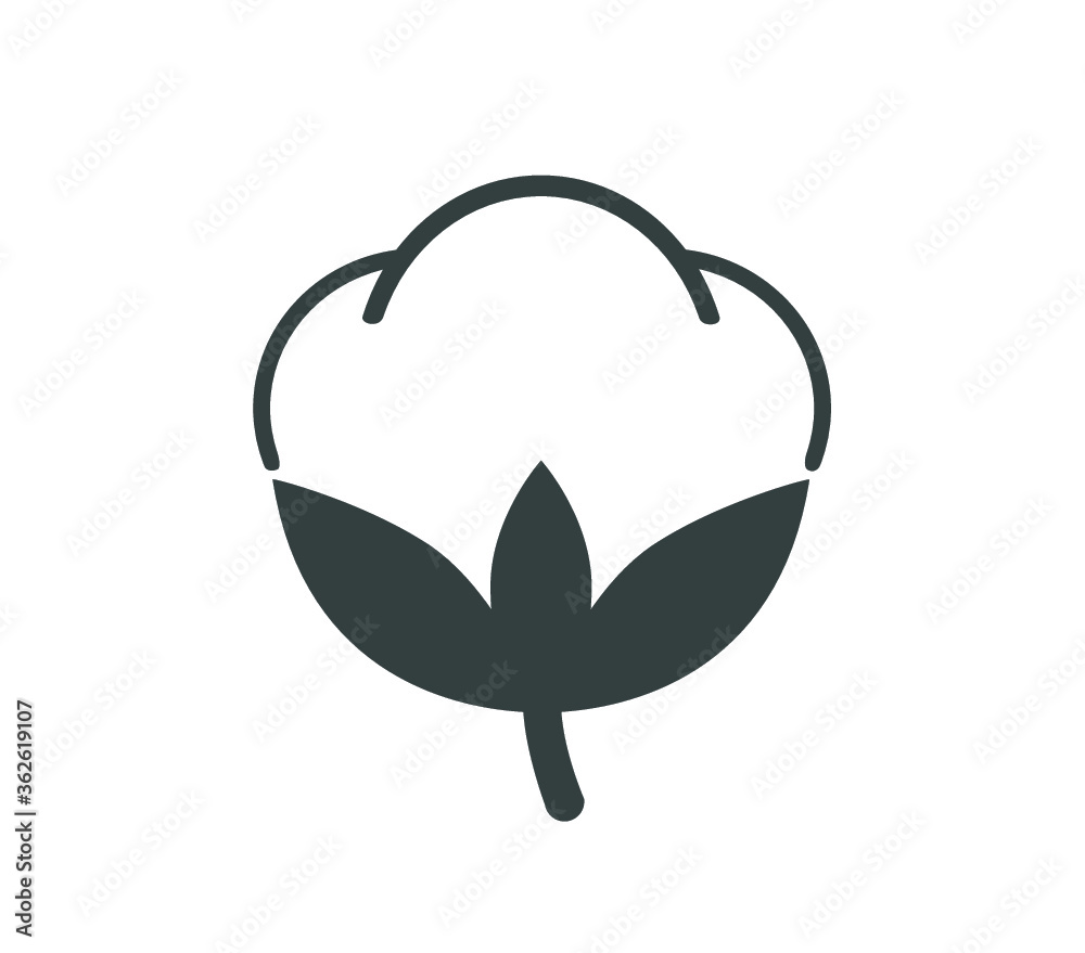 Vetor de Cotton vector icon. Cotton plant vector illustration. do
