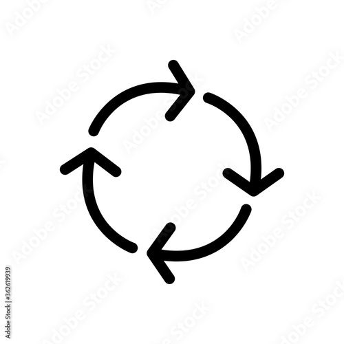 circle arrows icon, silhouette style