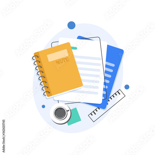 take notes, Memo, symbol of taking of the notes, flat design icon vector illustration