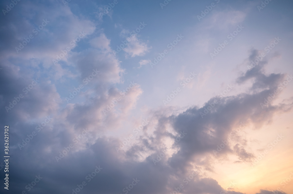 Cloudy and blue sky in evening