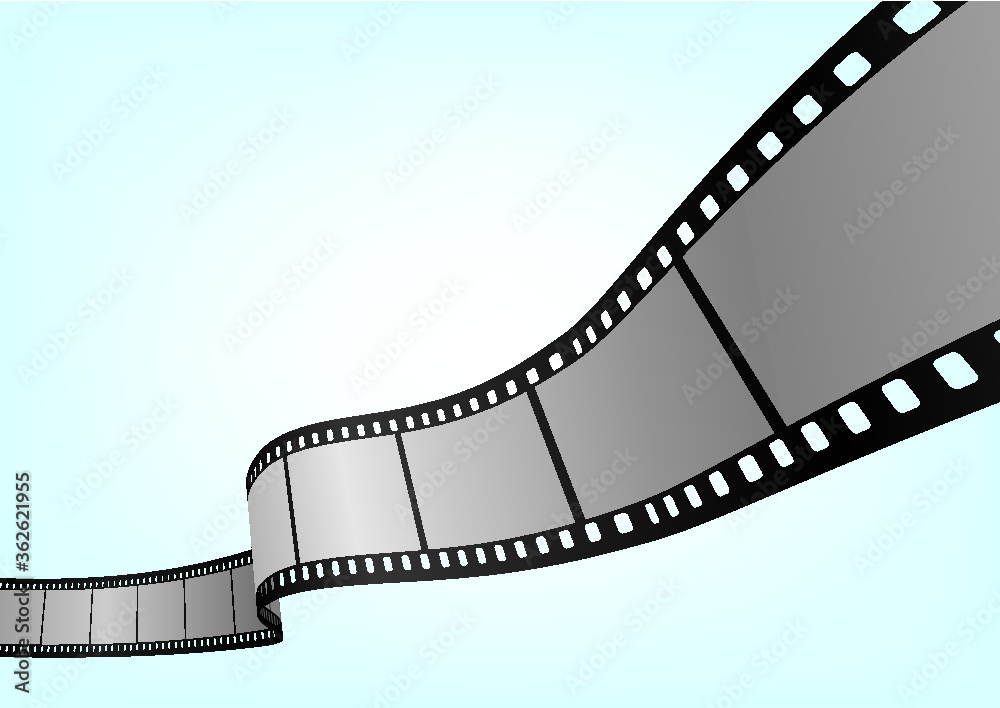 Cinema, movie and photography 35mm film strip template.  Vector 3D elements.