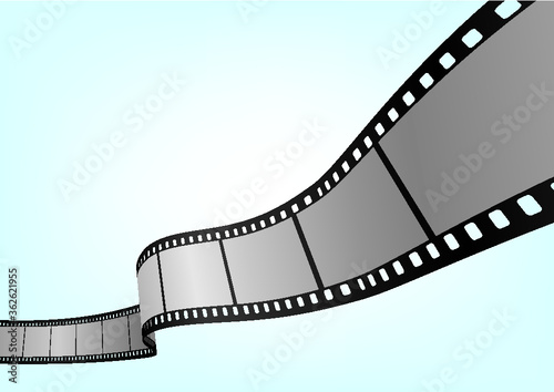 Cinema, movie and photography 35mm film strip template.  Vector 3D elements.