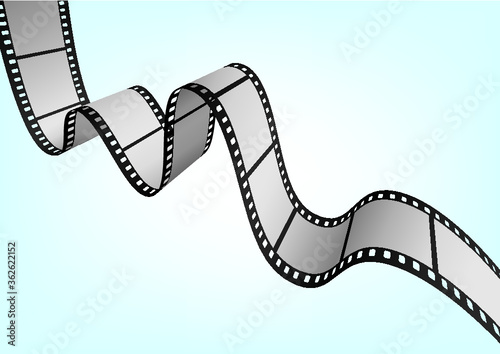 Cinema, movie and photography 35mm film strip template.  Vector 3D elements.
