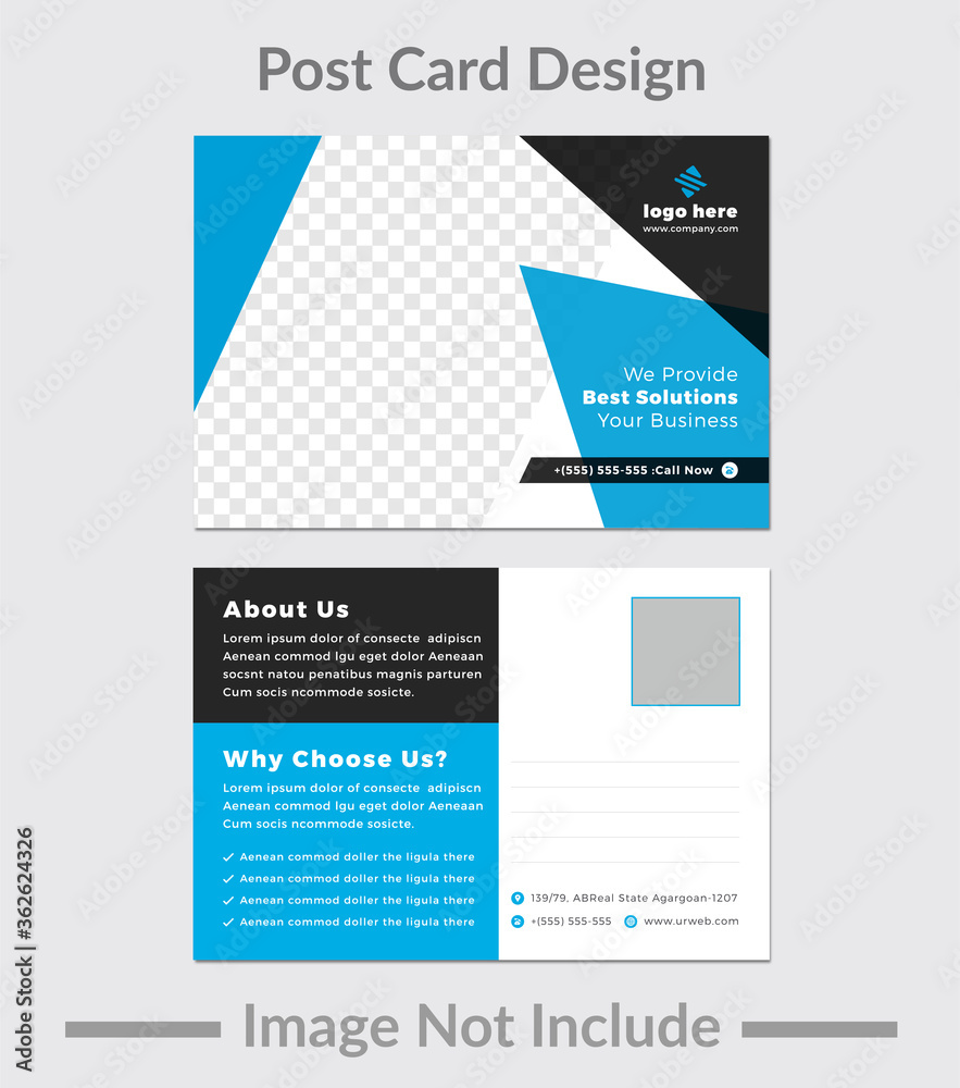 Corporate Business blue postcard or EDDM postcard design template