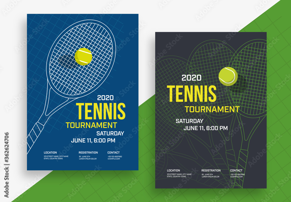 Tennis Poster Layout Stock Template | Adobe Stock