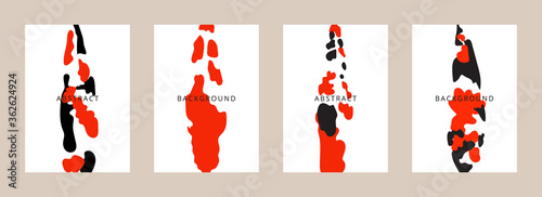 Abstract koi fish shapes minimal background vector set. Trendy style cover design for social media posts and stories, cover, web, invitation, and print.