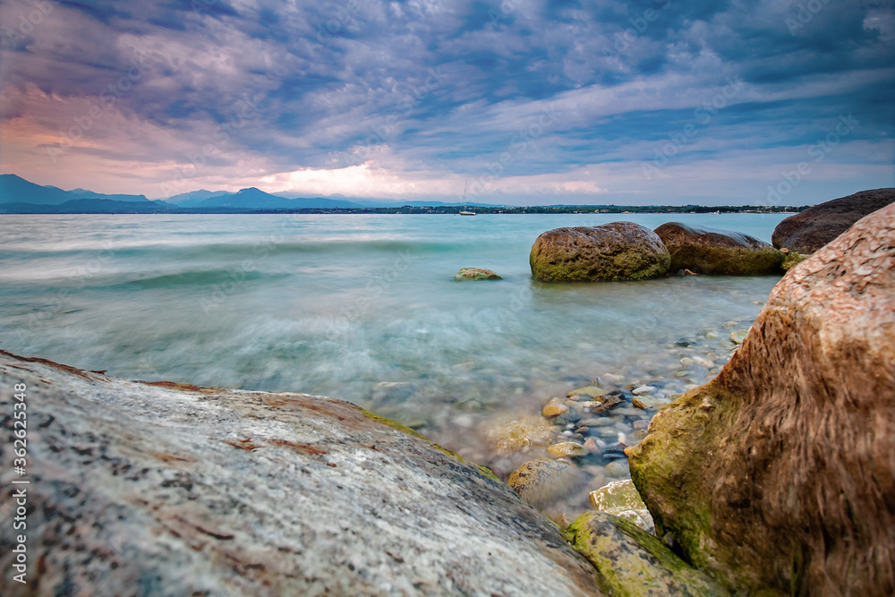 Lake Garda, stones in the water